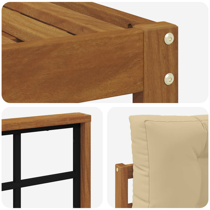 Udendørs sofagruppe med pude 10 pcs Naturlig og Beige