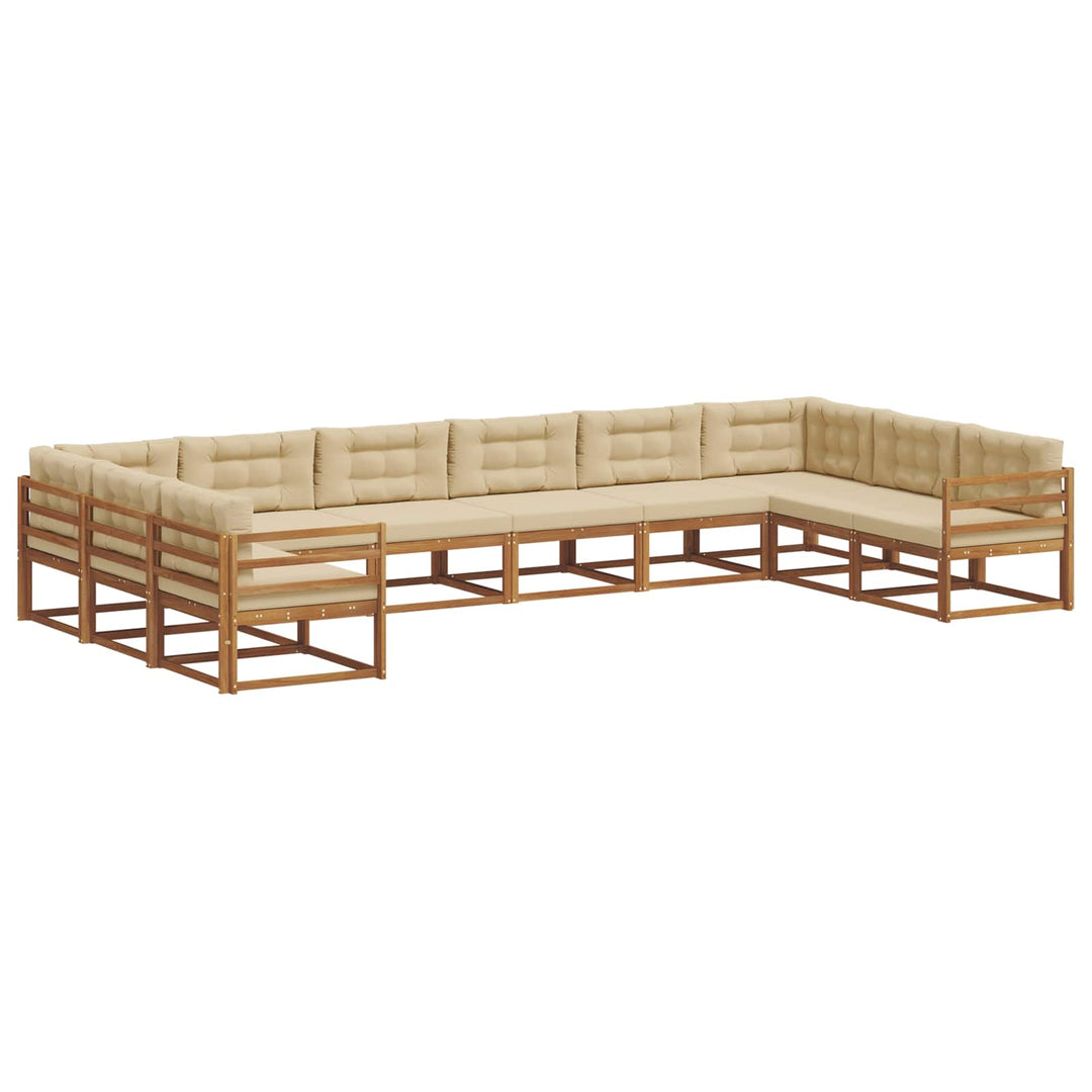 Udendørs sofagruppe 10 stk. Naturlig og Beige