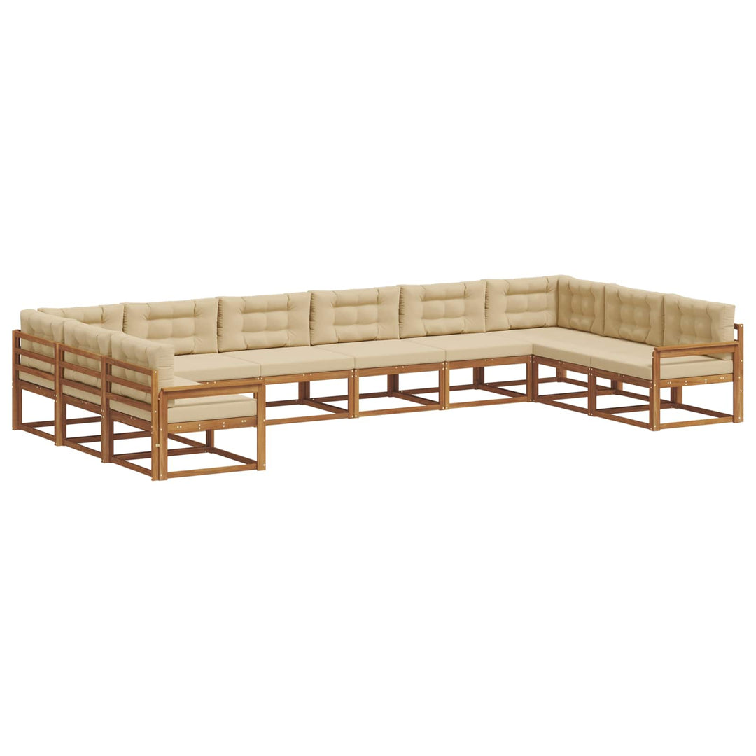 Udendørs sofagruppe 10 stk. Naturlig og Beige