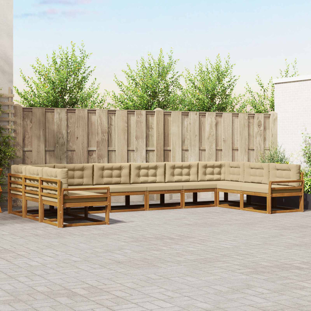 Udendørs sofagruppe 10 stk. Naturlig og Beige