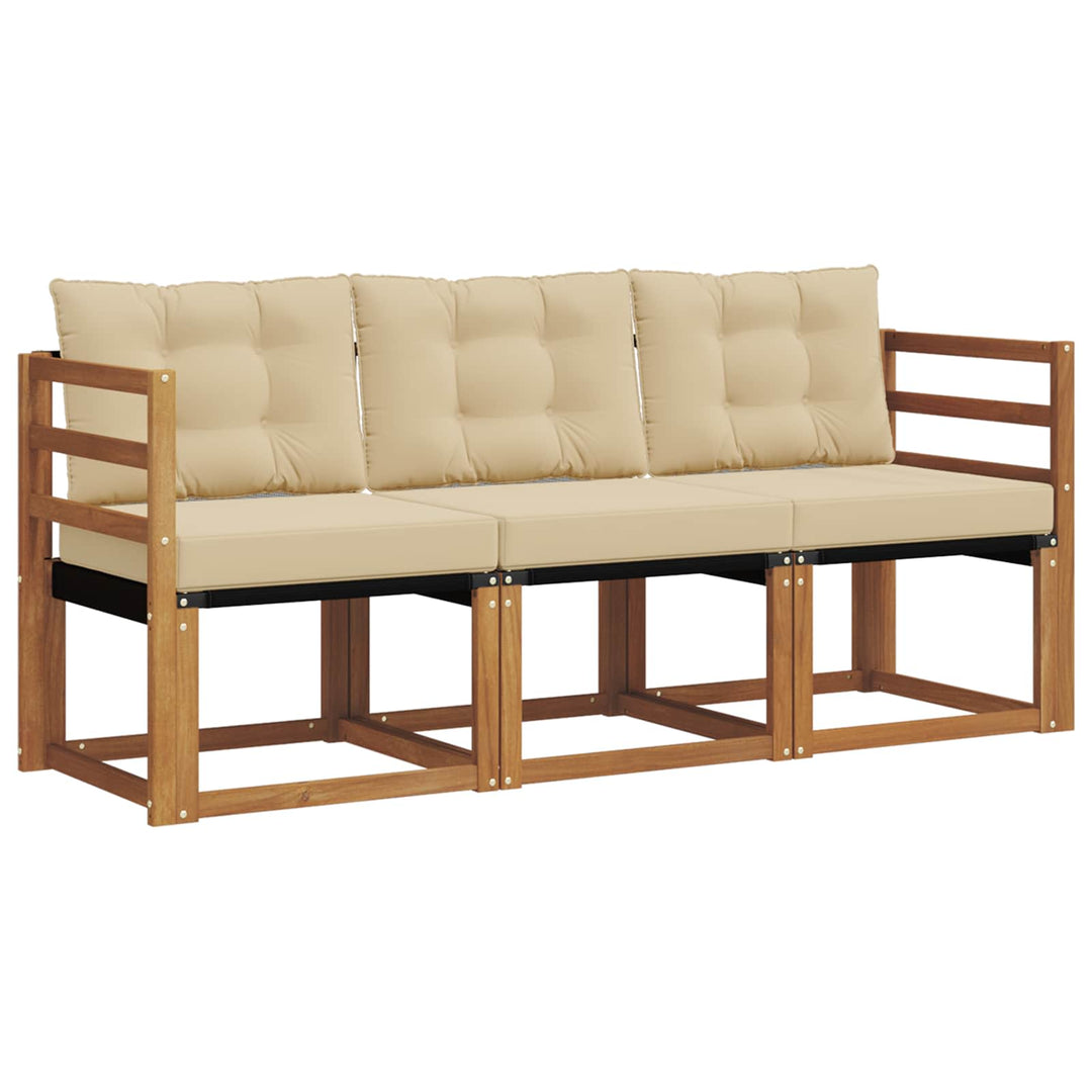 Udendørs sofagruppe med pude 3 pcs Naturlig og Beige