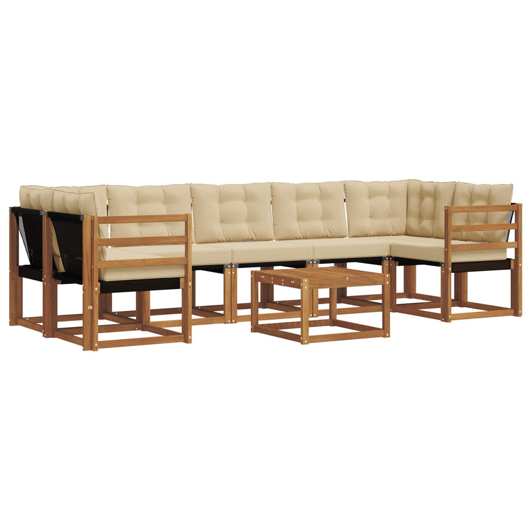 Udendørs sofagruppe med pude 8 pcs Naturlig og Beige