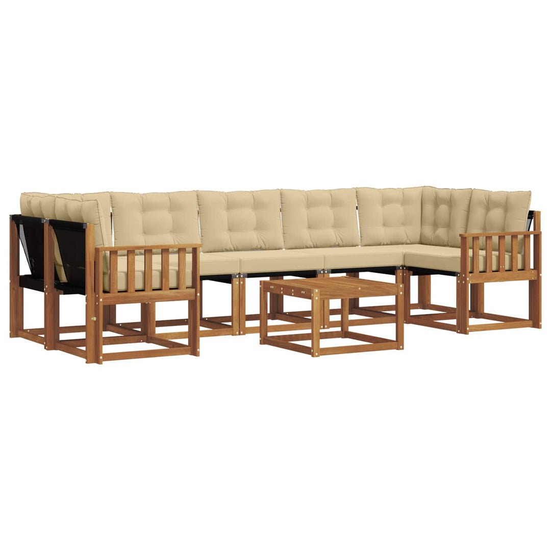 Udendørs sofagruppe med pude 8 pcs Naturlig og Beige