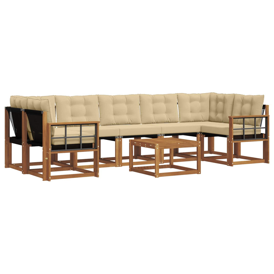 Udendørs sofagruppe med pude 8 pcs Naturlig og Beige