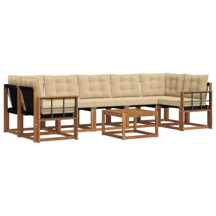 Udendørs sofagruppe med pude 8 pcs Naturlig og Beige