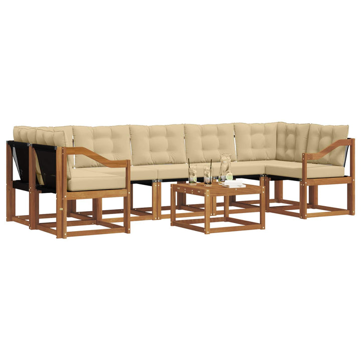 Udendørs sofagruppe med pude 8 pcs Naturlig og Beige