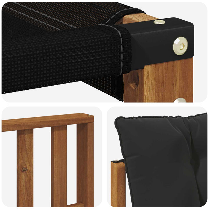 Udendørs sofagruppe med pude 4 pcs Naturlig og sort