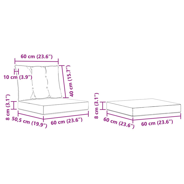 Udendørs sofagruppe med pude 5 pcs Naturlig og Fløde