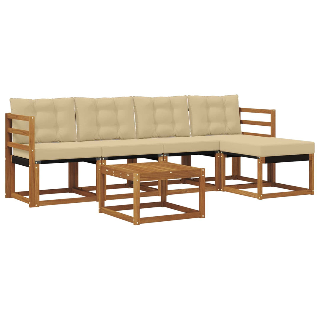 Udendørs sofagruppe 6 stk. Naturlig og Beige
