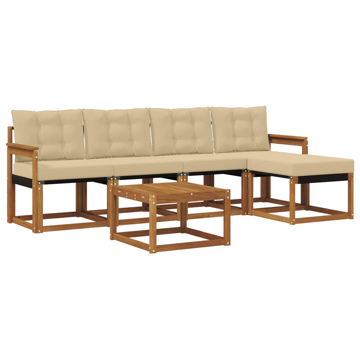 Udendørs sofagruppe 6 stk. Naturlig og Beige