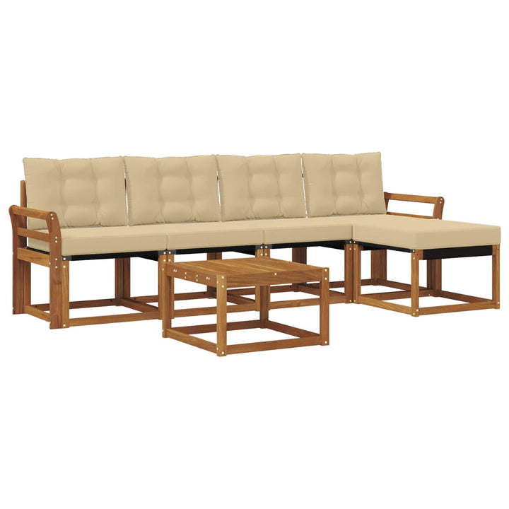 Udendørs sofagruppe 6 stk. Naturlig og Beige