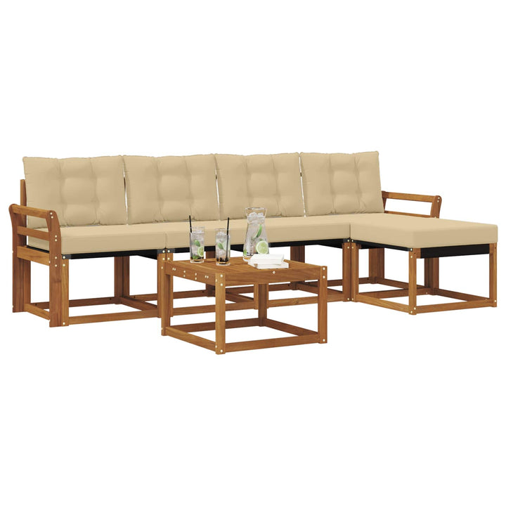 Udendørs sofagruppe 6 stk. Naturlig og Beige