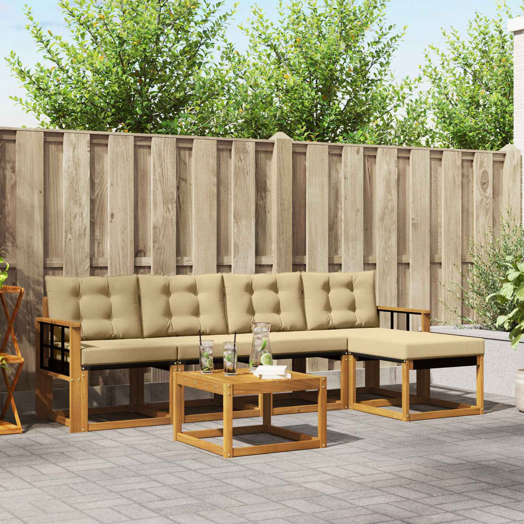 Udendørs sofagruppe 6 stk. Naturlig og Beige