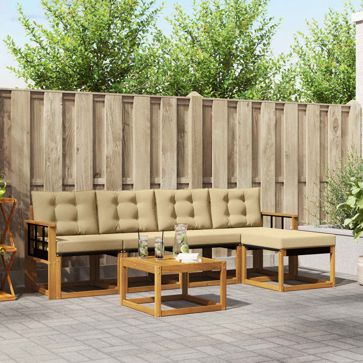Udendørs sofagruppe 6 stk. Naturlig og Beige