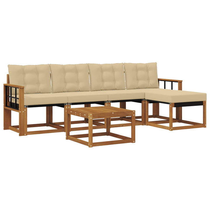 Udendørs sofagruppe 6 stk. Naturlig og Beige