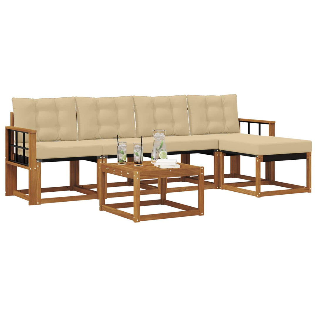 Udendørs sofagruppe 6 stk. Naturlig og Beige
