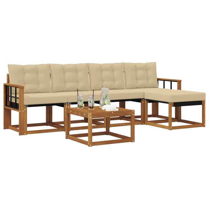 Udendørs sofagruppe 6 stk. Naturlig og Beige