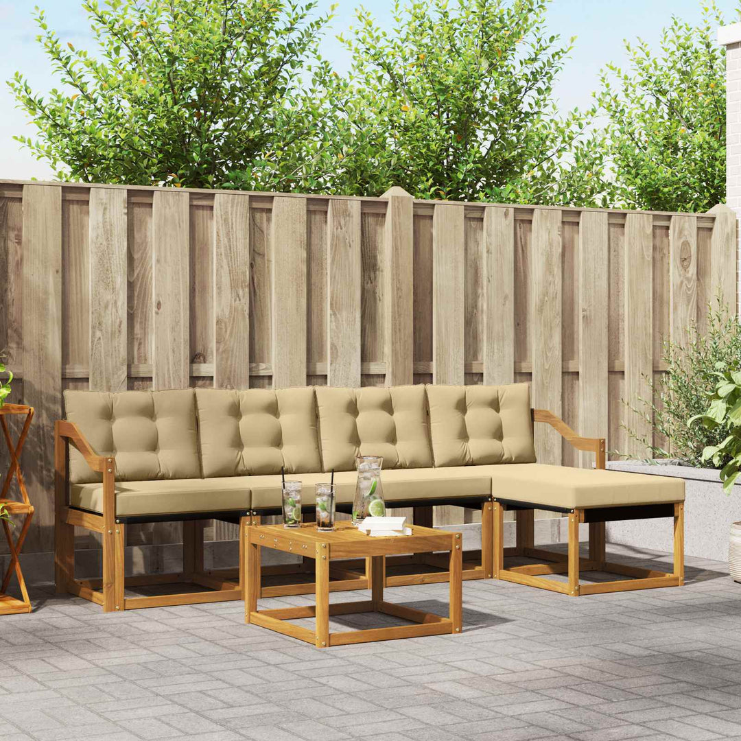 Udendørs sofagruppe 6 stk. Naturlig og Beige