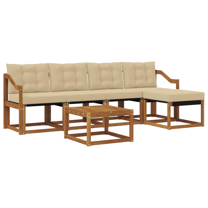 Udendørs sofagruppe 6 stk. Naturlig og Beige