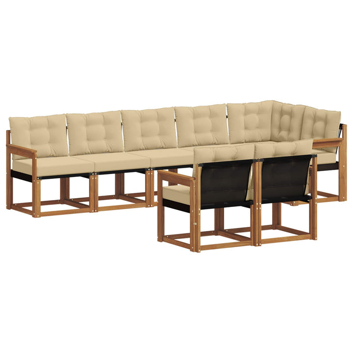 Udendørs sofagruppe med pude 8 pcs Naturlig og Beige