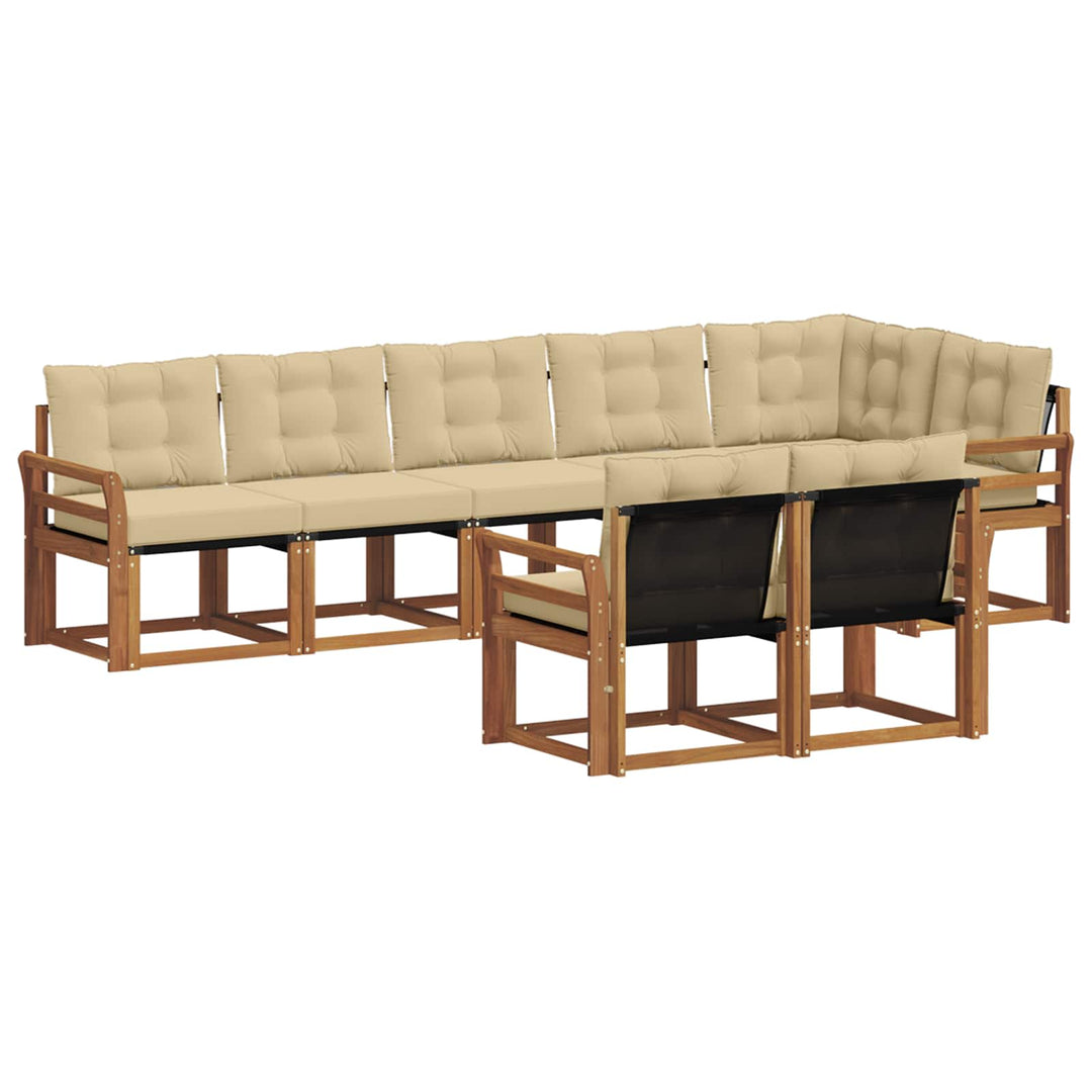 Udendørs sofagruppe med pude 8 pcs Naturlig og Beige