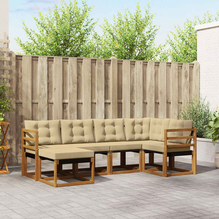 Udendørs sofagruppe 6 stk. Naturlig og Beige