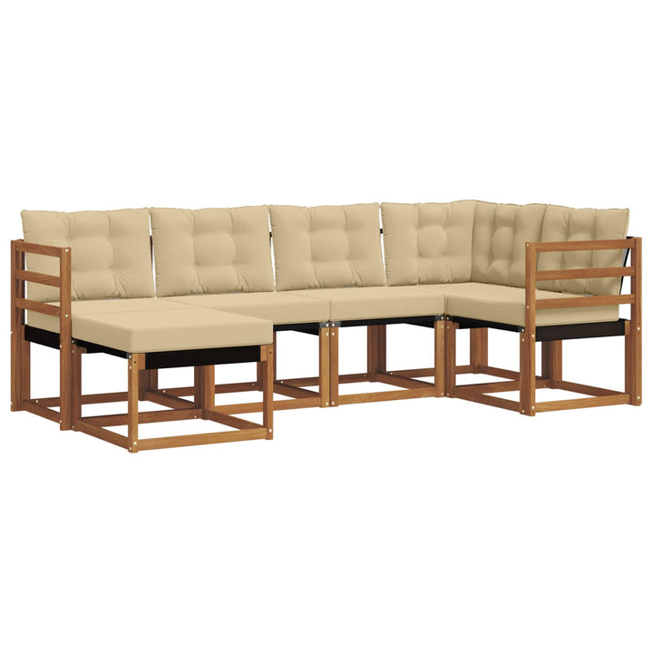 Udendørs sofagruppe 6 stk. Naturlig og Beige