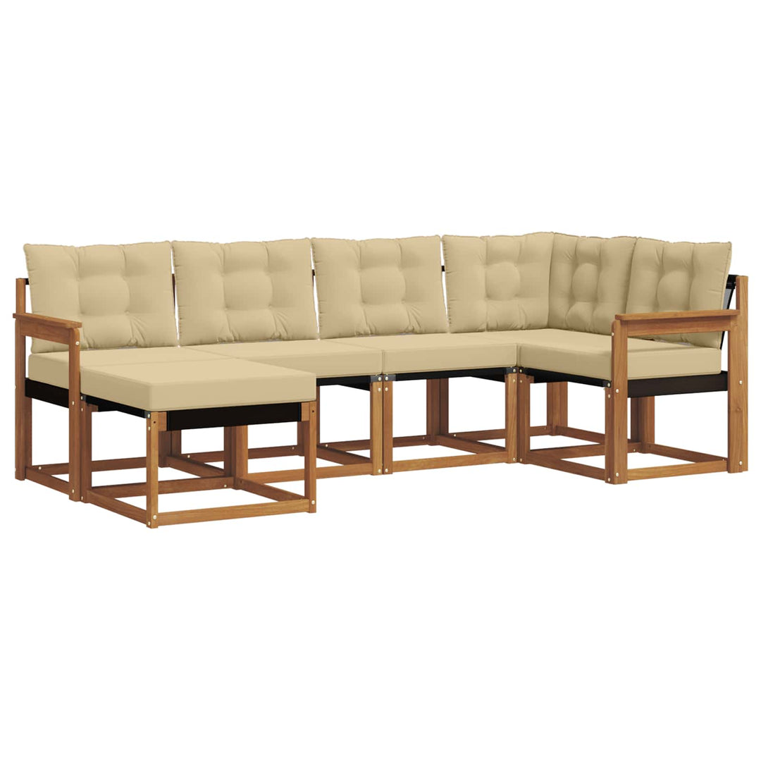 Udendørs sofagruppe 6 stk. Naturlig og Beige