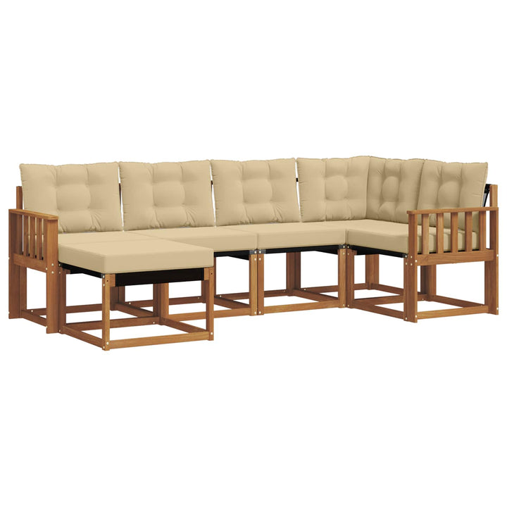 Udendørs sofagruppe 6 stk. Naturlig og Beige