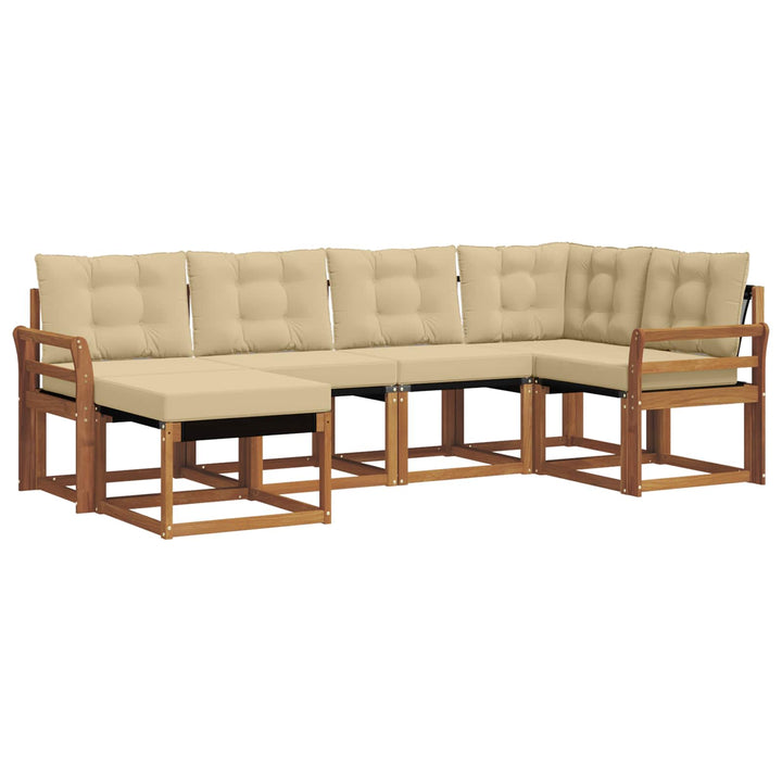 Udendørs sofagruppe 6 stk. Naturlig og Beige