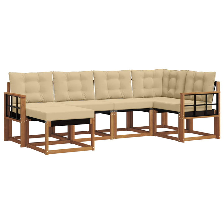 Udendørs sofagruppe 6 stk. Naturlig og Beige