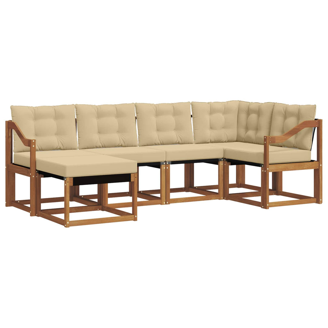 Udendørs sofagruppe 6 stk. Naturlig og Beige
