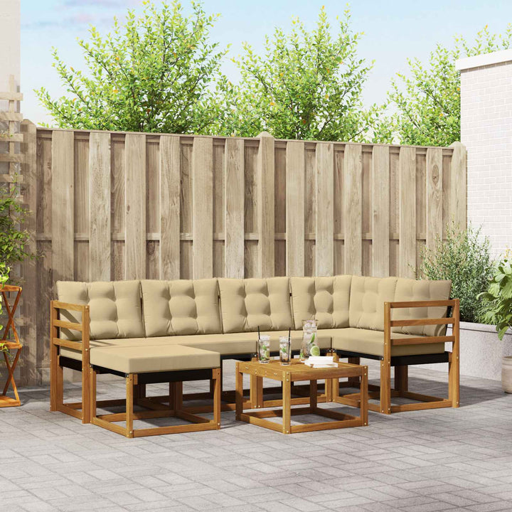 Udendørs sofagruppe 7 stk. Naturlig og Beige