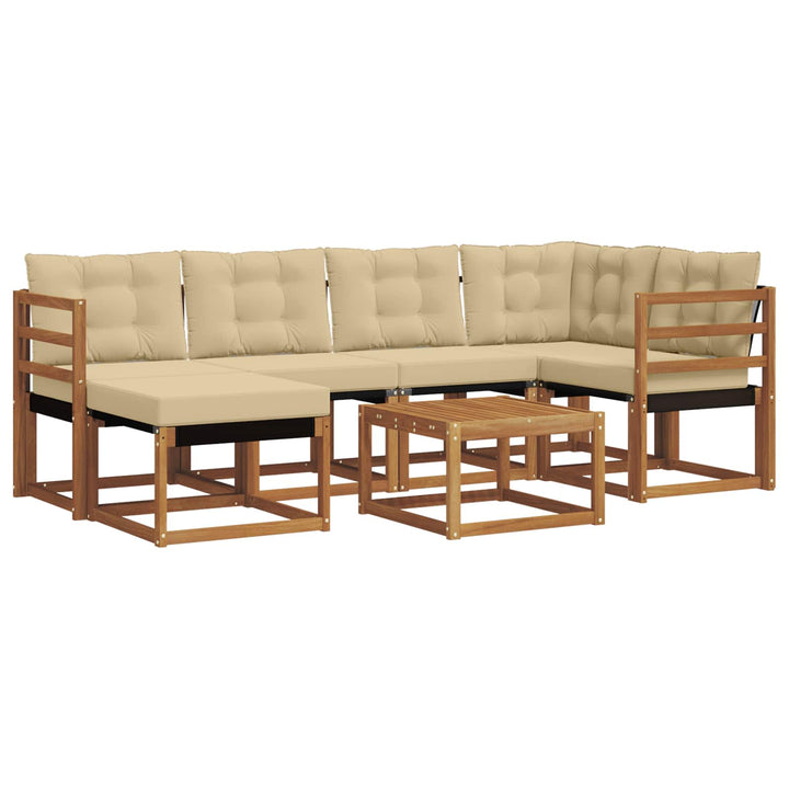 Udendørs sofagruppe 7 stk. Naturlig og Beige