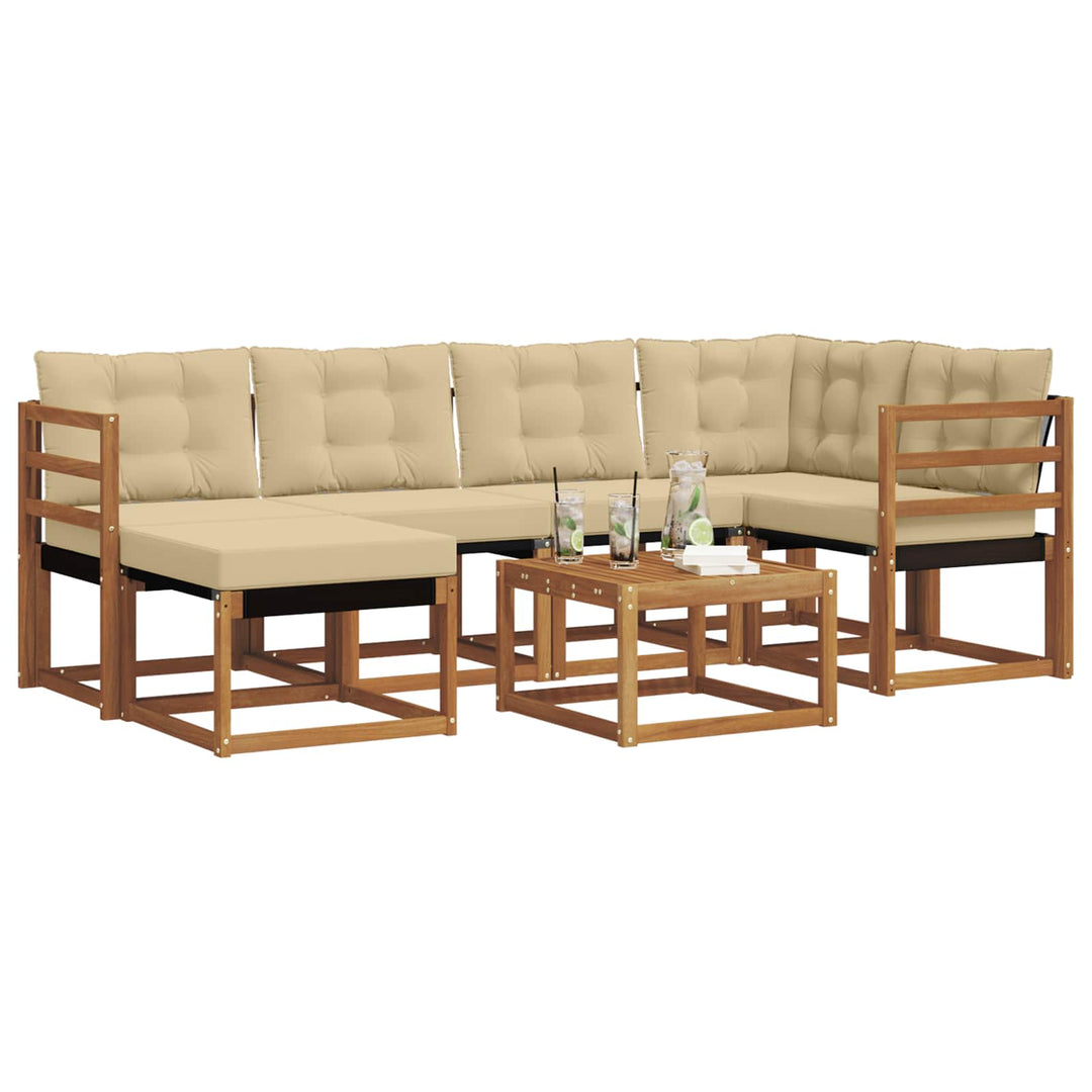 Udendørs sofagruppe 7 stk. Naturlig og Beige
