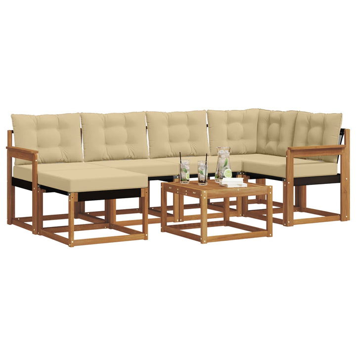 Udendørs sofagruppe 7 stk. Naturlig og Beige