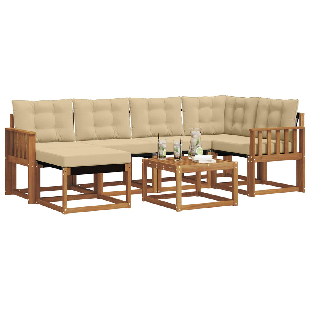 Udendørs sofagruppe 7 stk. Naturlig og Beige