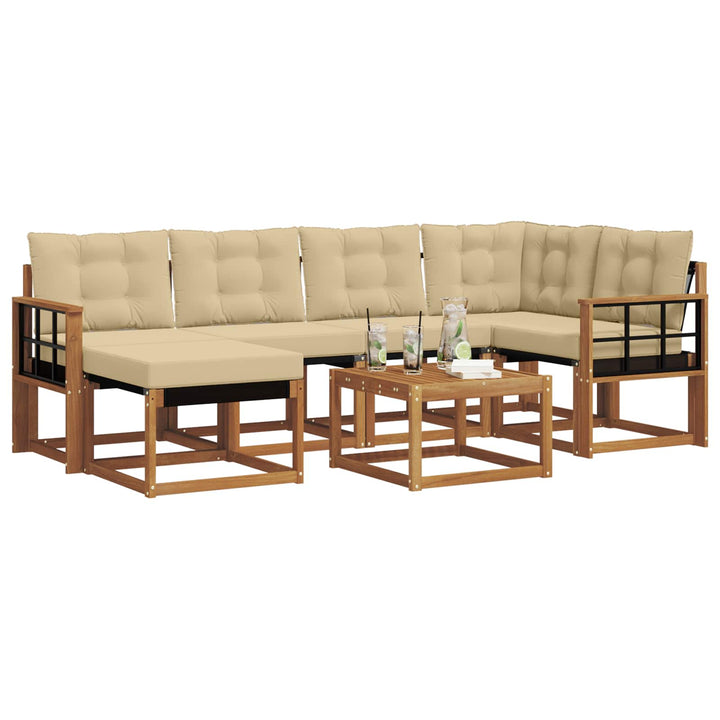 Udendørs sofagruppe 7 stk. Naturlig og Beige