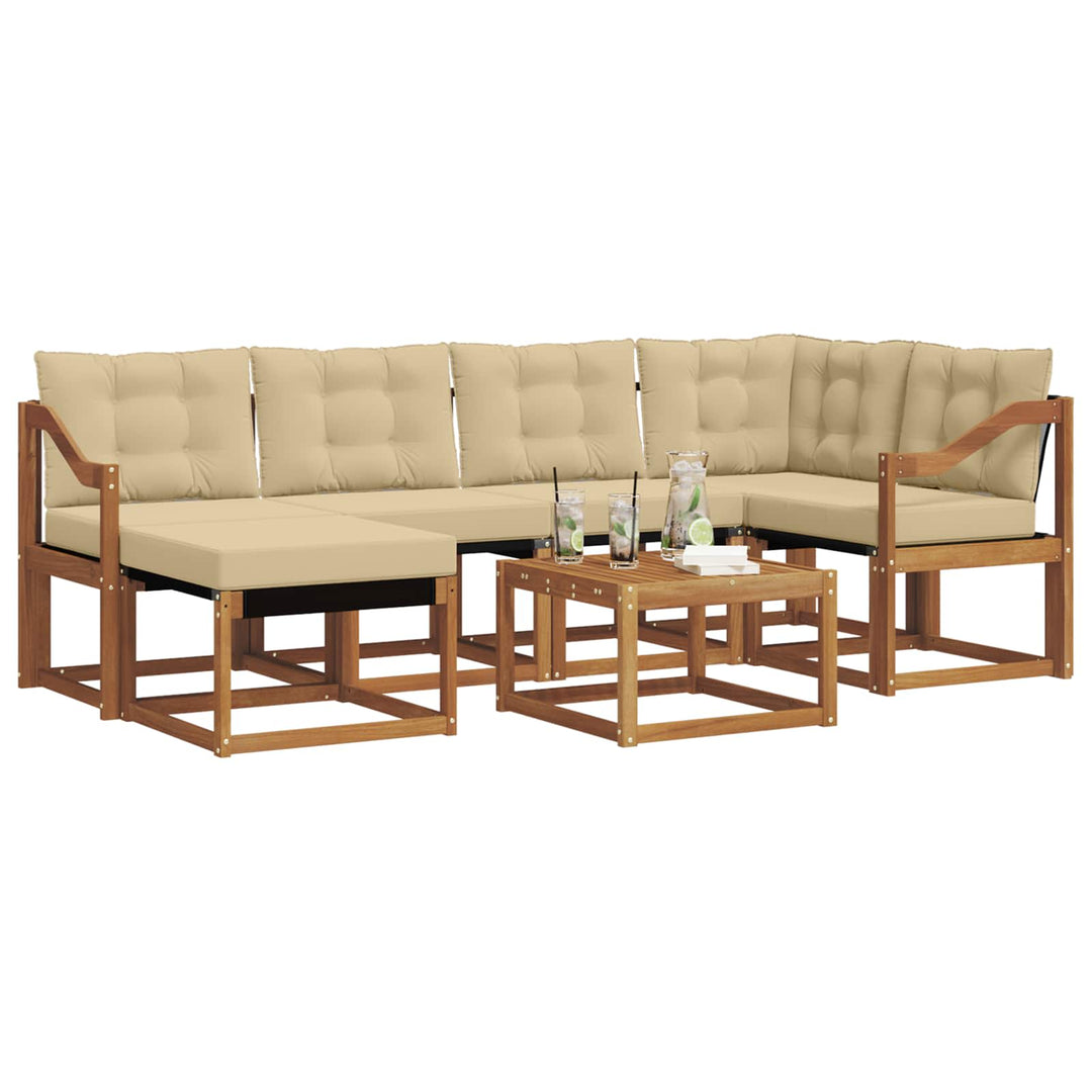 Udendørs sofagruppe 7 stk. Naturlig og Beige
