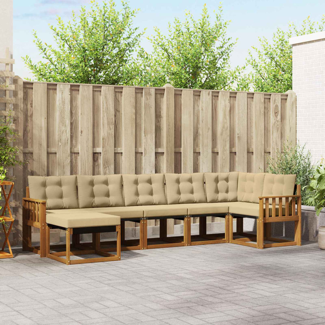 Udendørs sofagruppe 7 stk. Naturlig og Beige