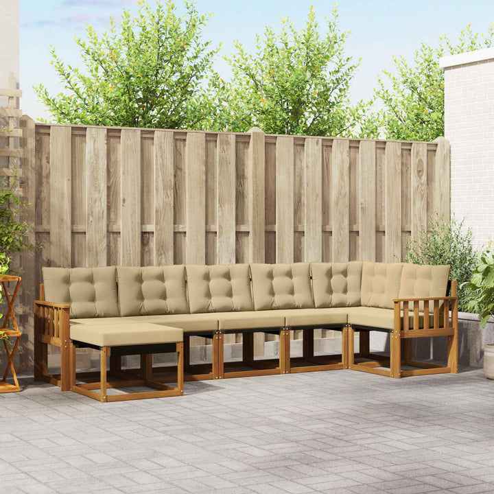 Udendørs sofagruppe 7 stk. Naturlig og Beige