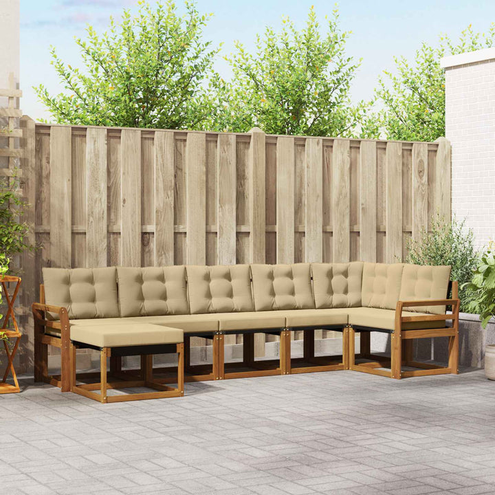 Udendørs sofagruppe 7 stk. Naturlig og Beige