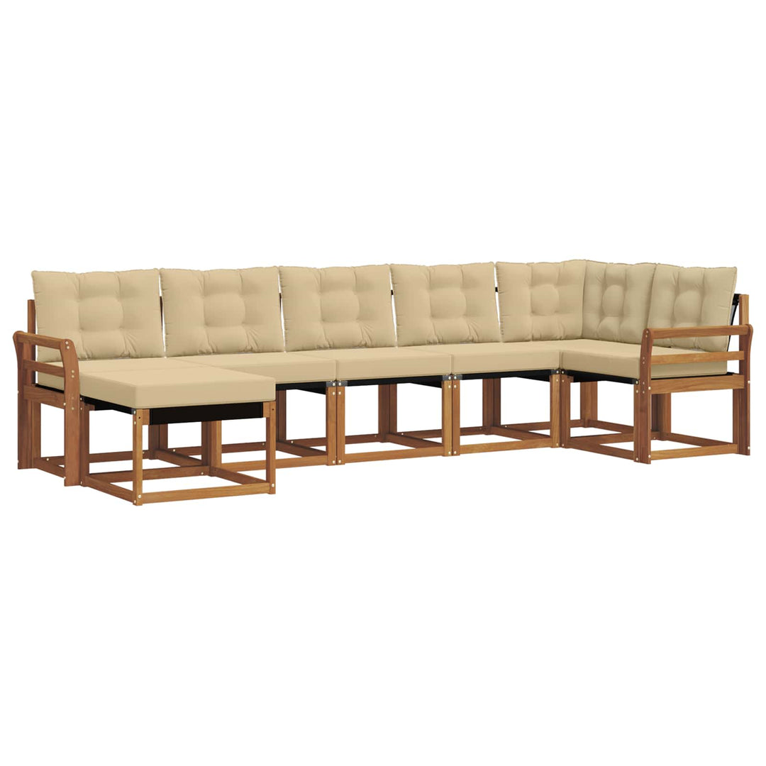Udendørs sofagruppe 7 stk. Naturlig og Beige