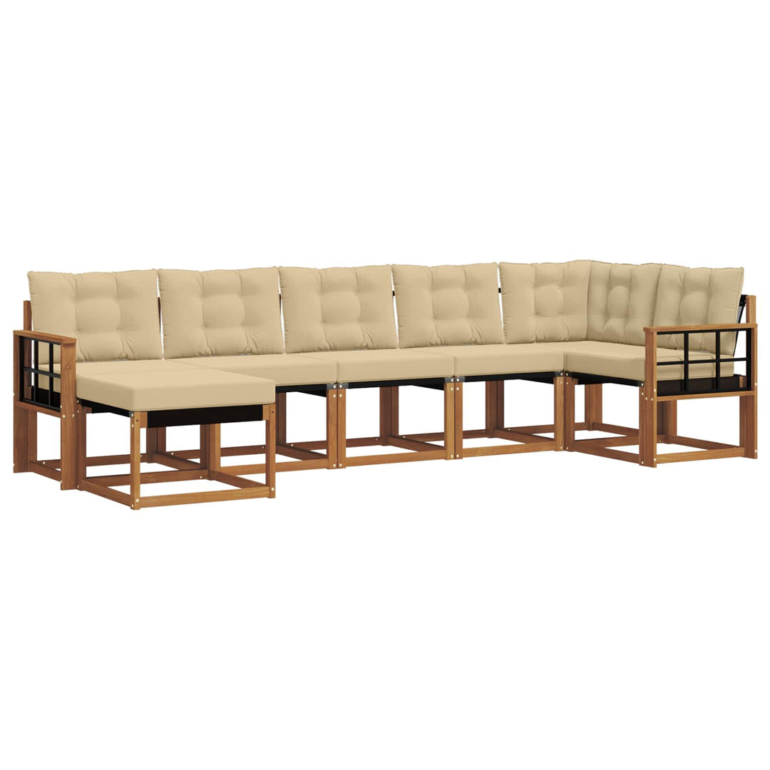 Udendørs sofagruppe 7 stk. Naturlig og Beige