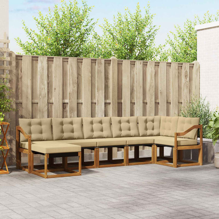 Udendørs sofagruppe 7 stk. Naturlig og Beige