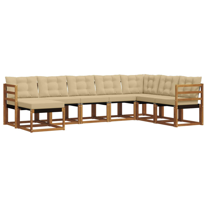 Udendørs sofagruppe med pude 8 pcs Naturlig og Beige