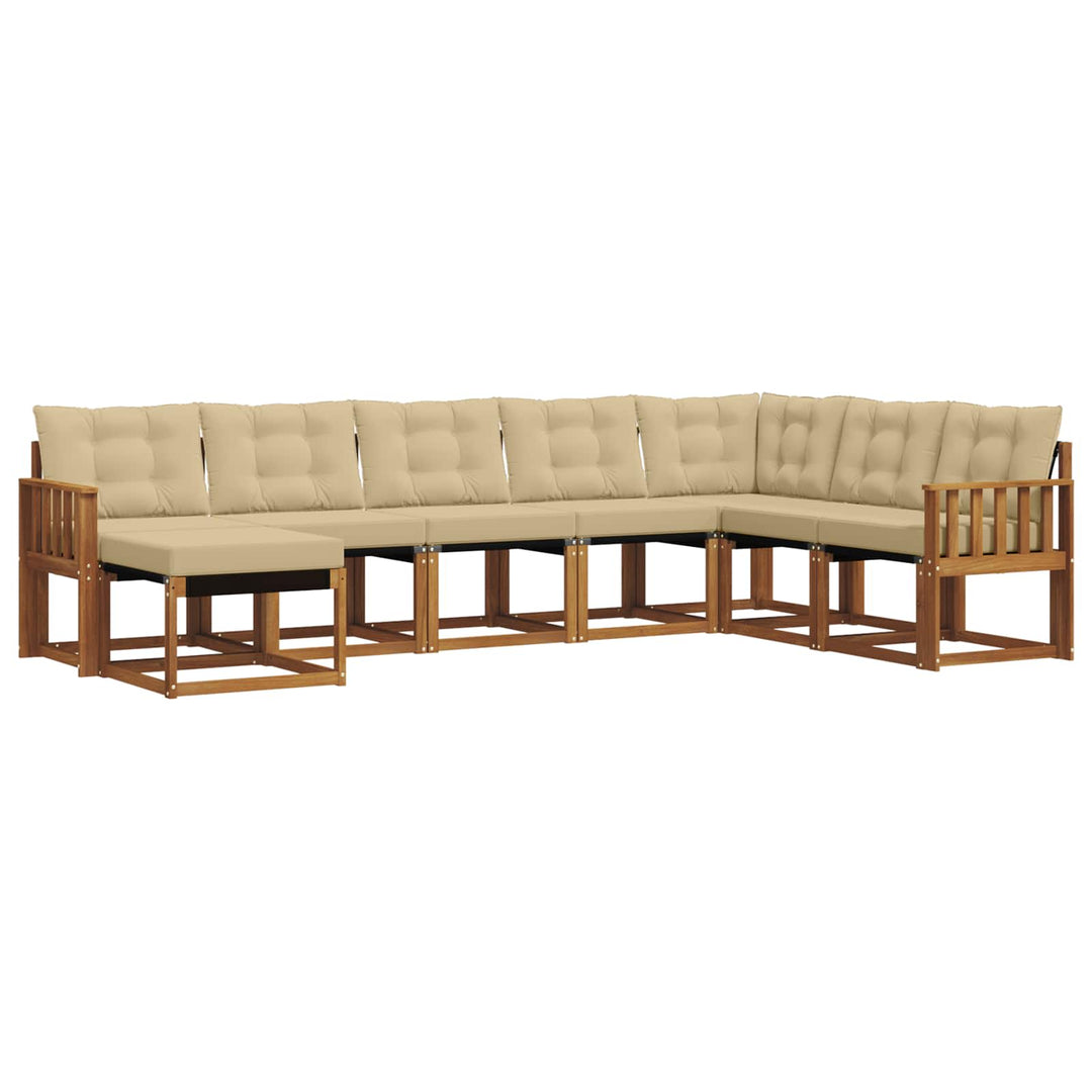 Udendørs sofagruppe med pude 8 pcs Naturlig og Beige