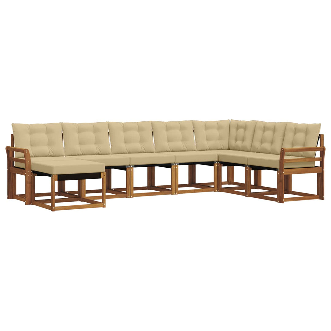 Udendørs sofagruppe med pude 8 pcs Naturlig og Beige