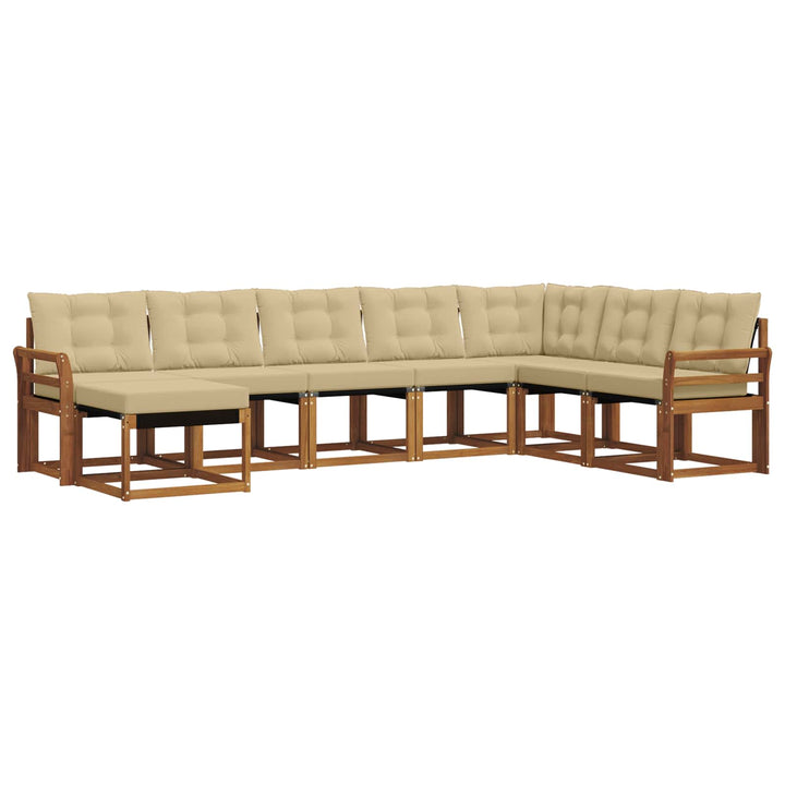Udendørs sofagruppe med pude 8 pcs Naturlig og Beige