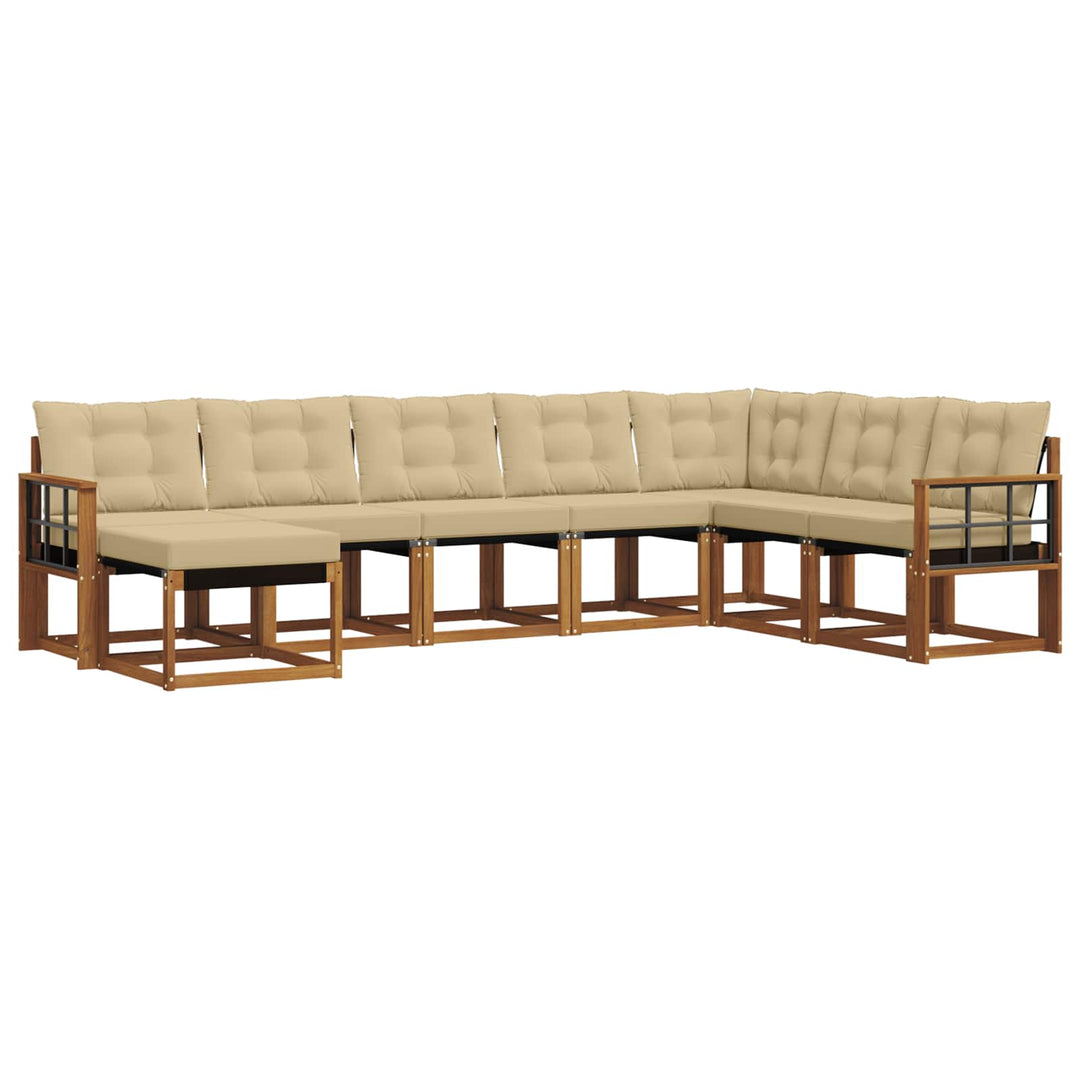 Udendørs sofagruppe med pude 8 pcs Naturlig og Beige